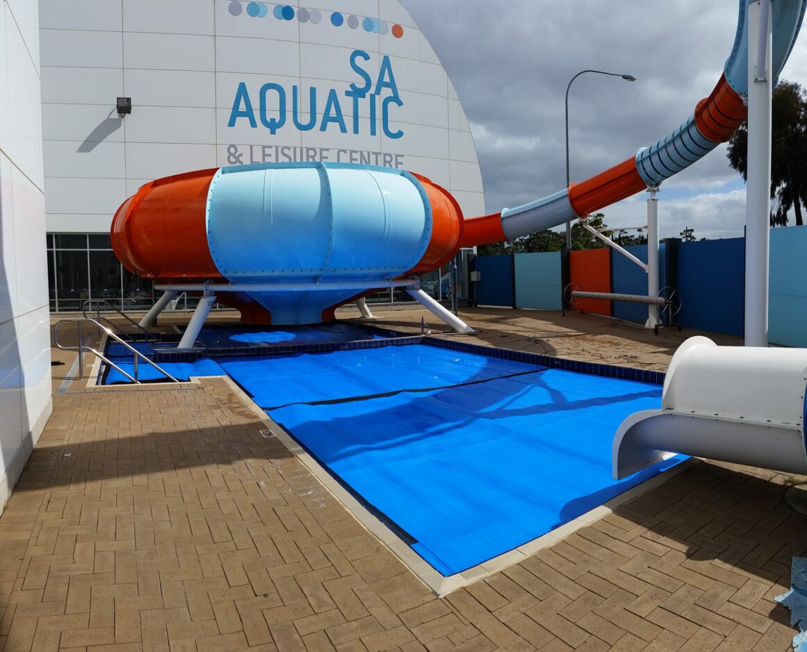 SA Aquatic Centre pool with blue Thermal Cover